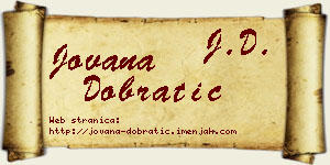 Jovana Dobratić vizit kartica